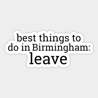 Best Things To Do In Birmingham Sticker